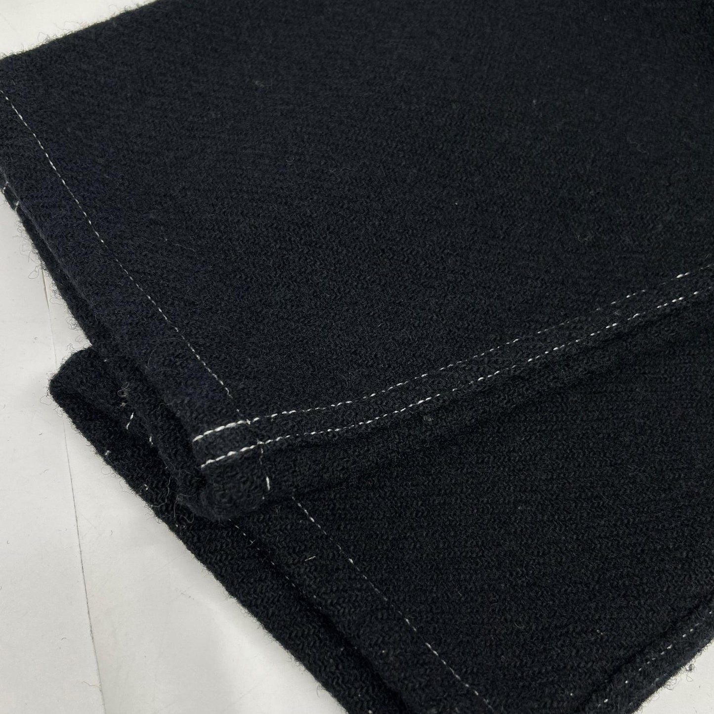COMMEdesGARCONS SHIRT Black Tapered Wool Shirt Size XS