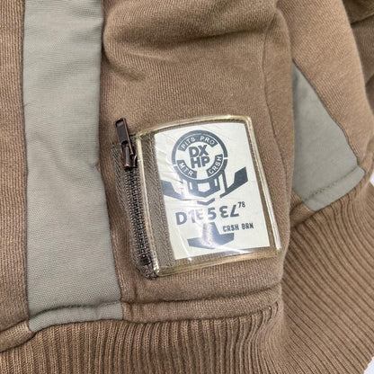 DIESEL Khaki Panel Design Hooded Jacket Size L