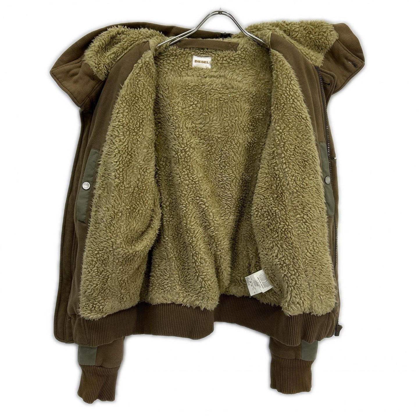 DIESEL Khaki Panel Design Hooded Jacket Size L