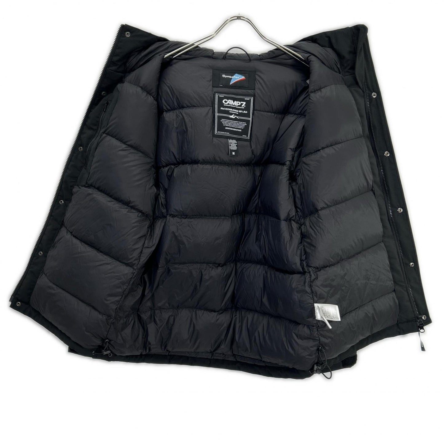 CAMP7 Black Hooded Down Jacket Size M