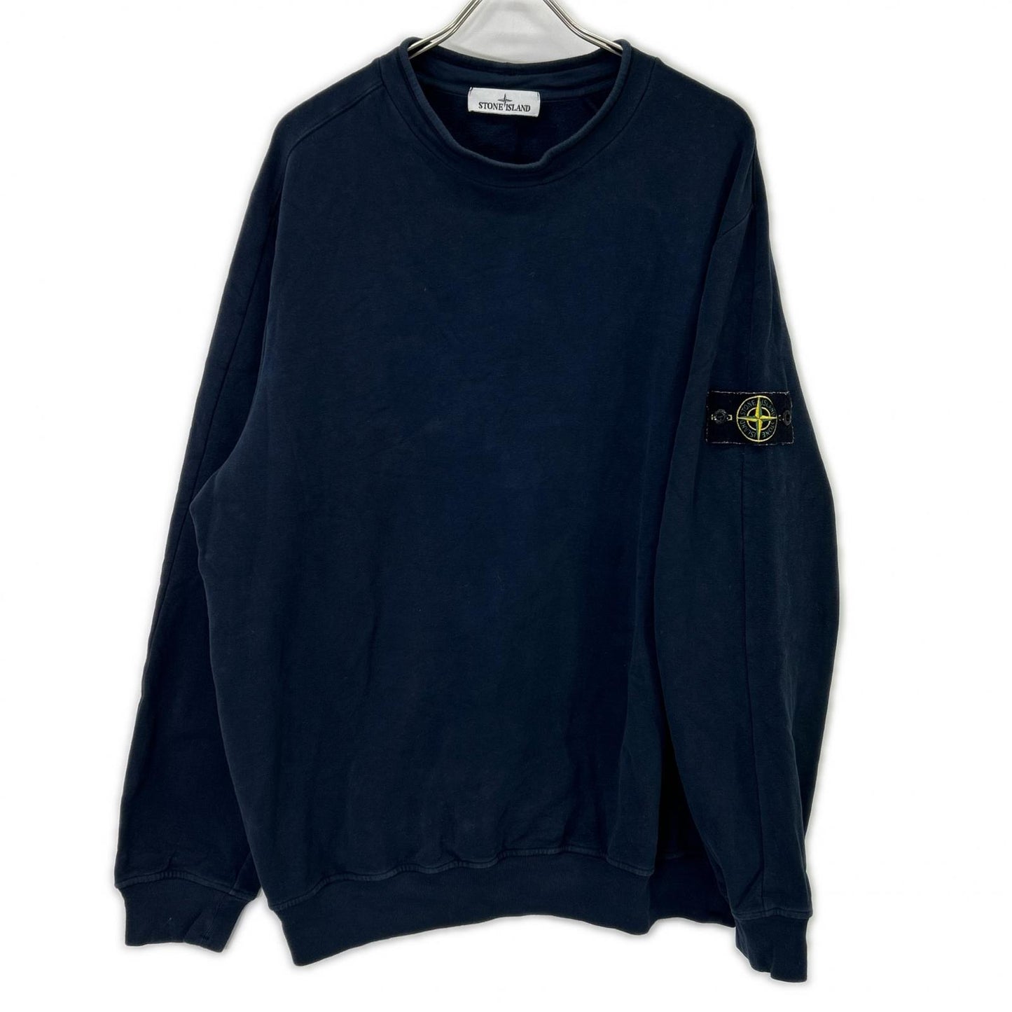 STONE ISLAND Navy Stretch Crewneck Sweatshirt Size XXL