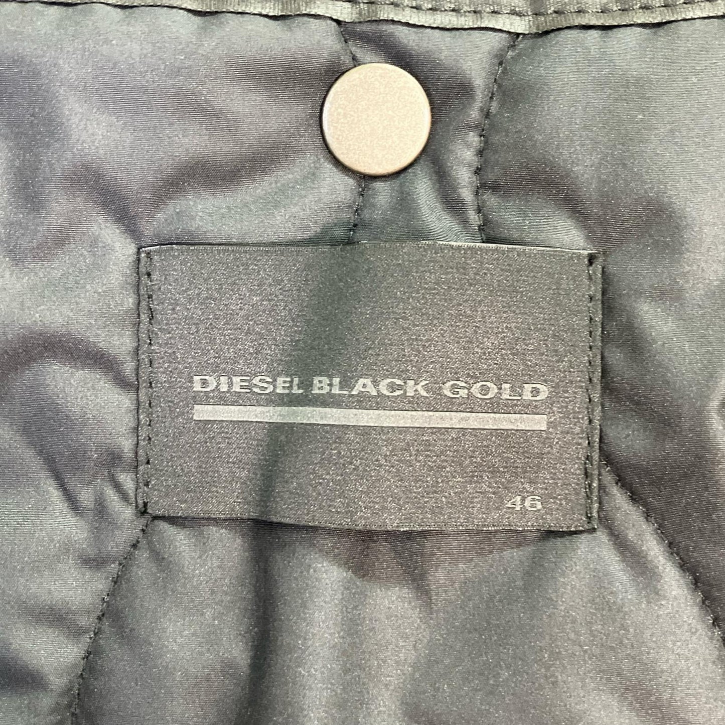 DIESEL BlackGold Black Jessy Nylon Coat Size 46