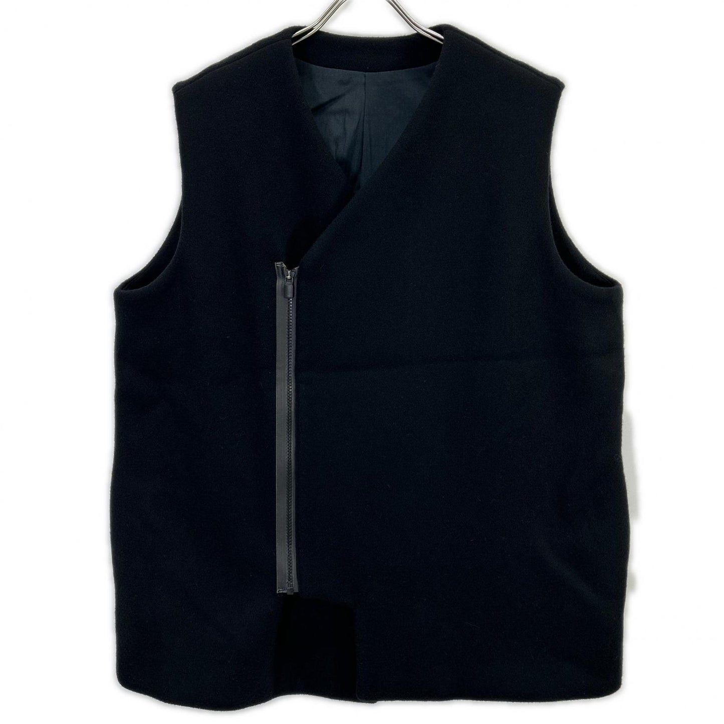 semoh 24SS Black Wool Zip-Up Vest Size