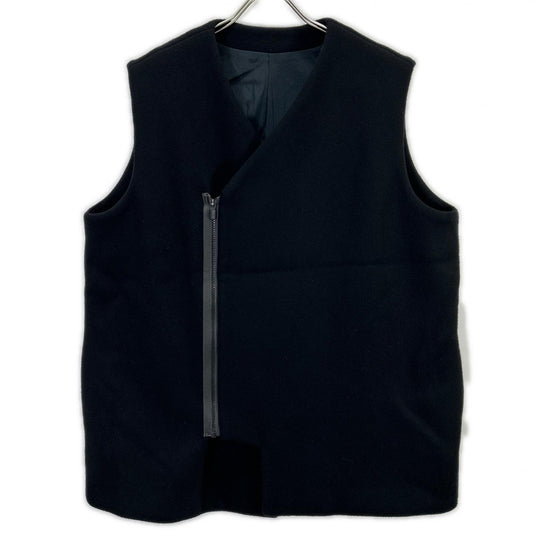 semoh 24SS Black Wool Zip-Up Vest Size