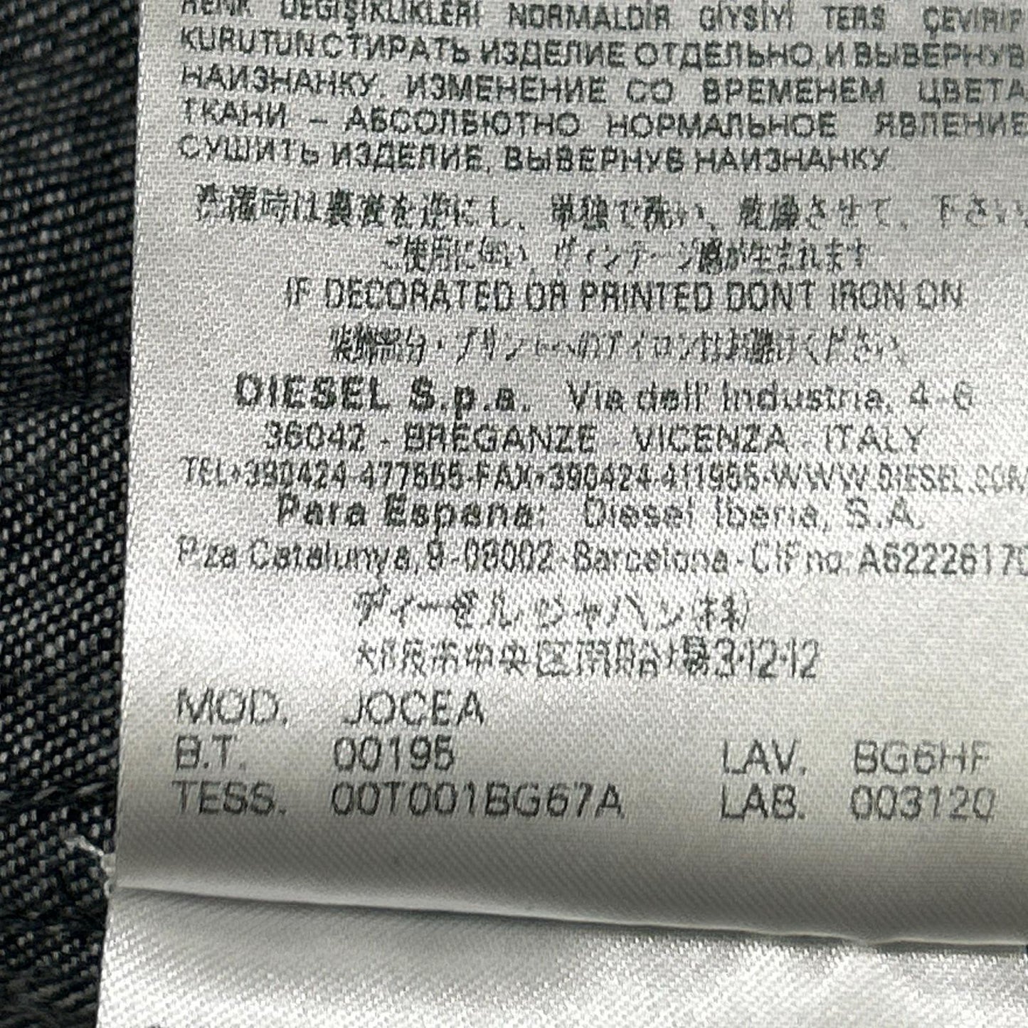 DIESEL BlackGold Indigo Denim Hooded Jacket Size 46