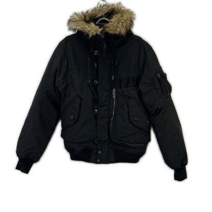 POLO RALPH LAUREN Black Hooded Down Parka Jacket Size S