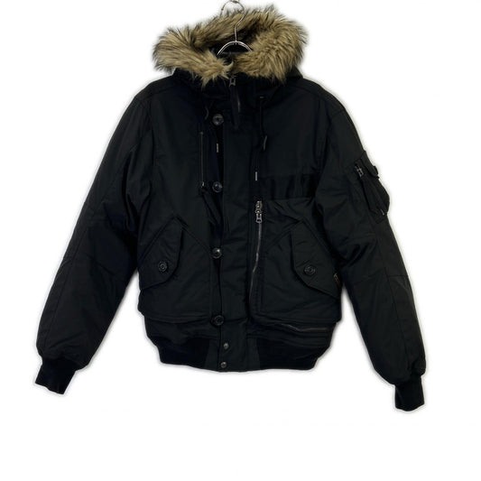 POLO RALPH LAUREN Black Hooded Down Parka Jacket Size S