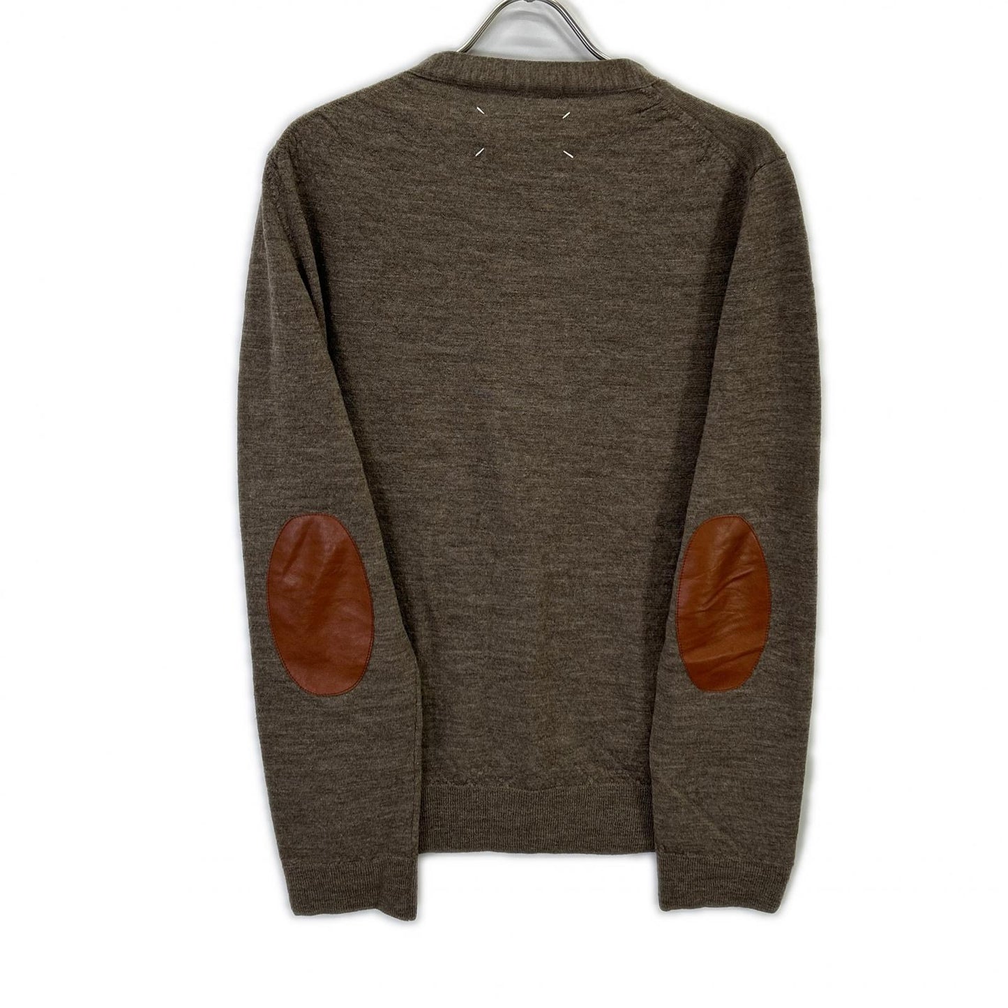 Maison Margiela '24 Brown Elbow Patch Knit Cardigan Size S