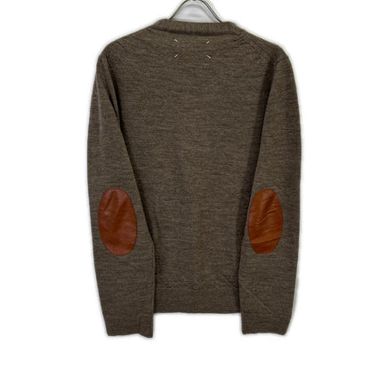 Maison Margiela '24 Brown Elbow Patch Knit Cardigan Size S