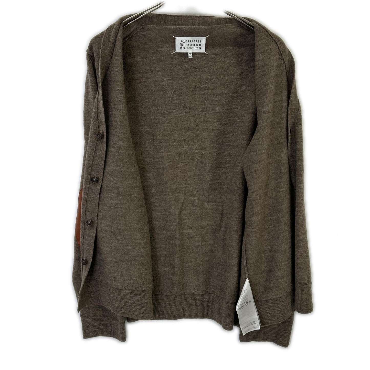 Maison Margiela '24 Brown Elbow Patch Knit Cardigan Size S