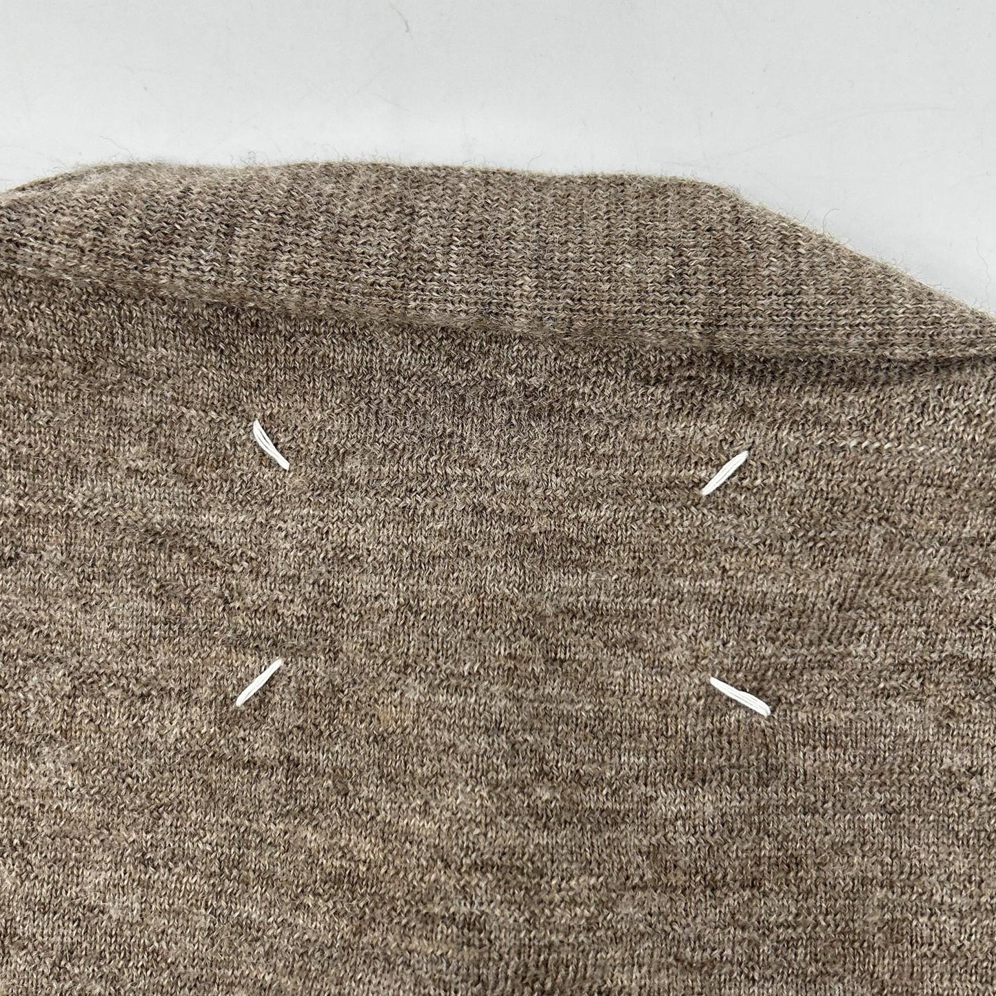 Maison Margiela '24 Brown Elbow Patch Knit Cardigan Size S