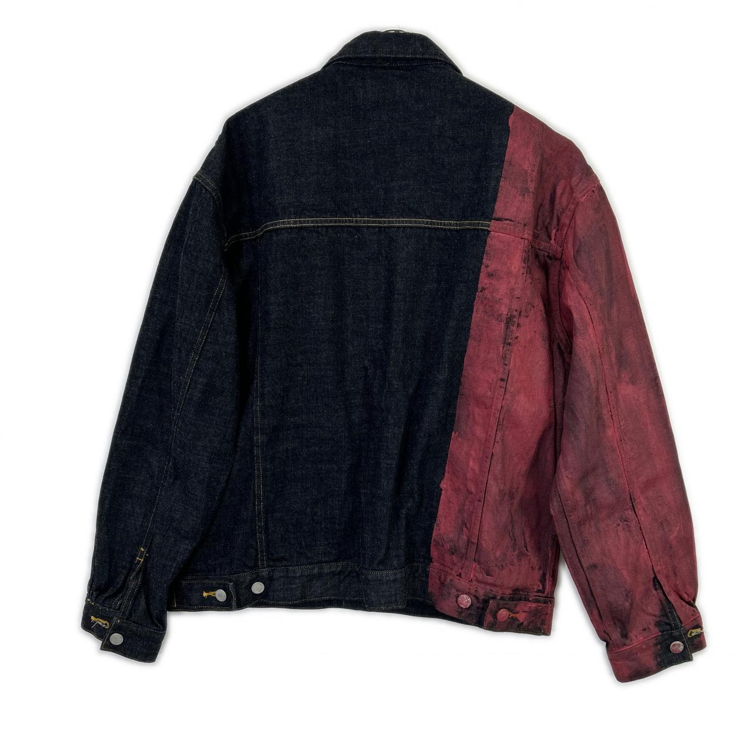 YOKE 24FW Hand Painted Denim Trucker Jacket Size 3
