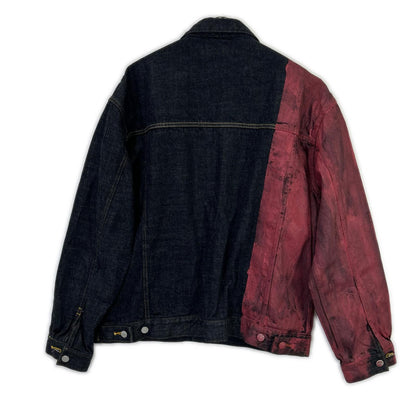YOKE 24FW Hand Painted Denim Trucker Jacket Size 3