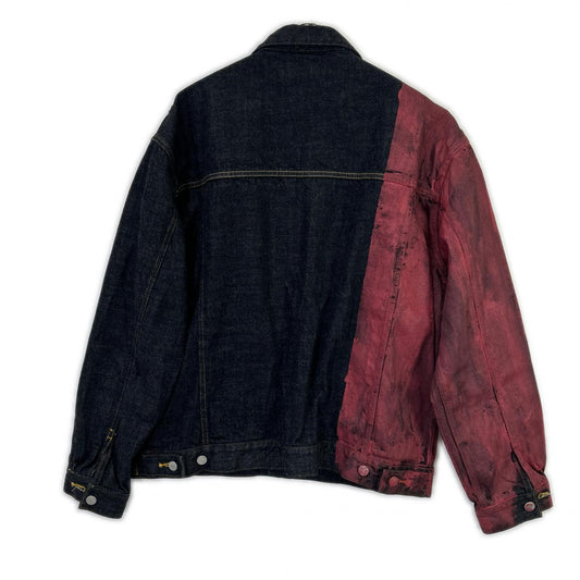 YOKE 24FW Hand Painted Denim Trucker Jacket Size 3