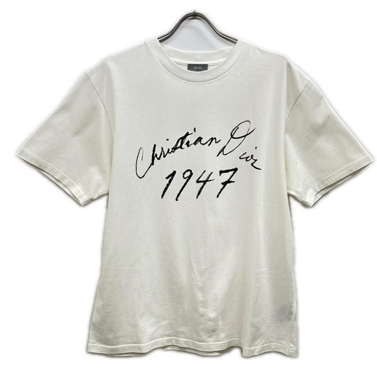 DIOR 493J696F0554 Print T-Shirt White Size L