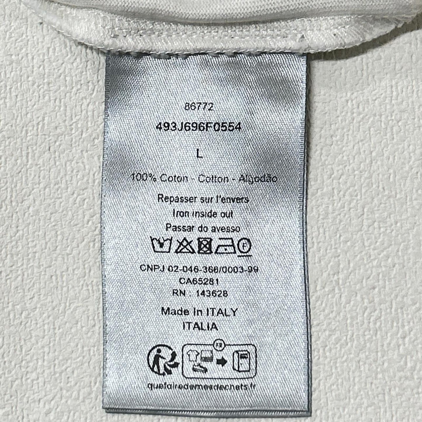 DIOR 493J696F0554 Print T-Shirt White Size L