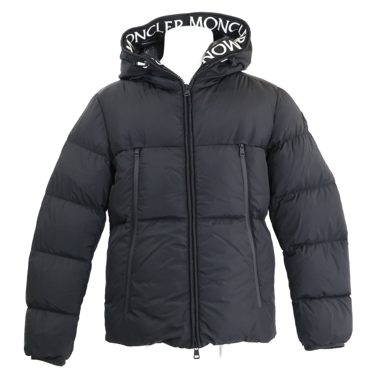 MONCLER MONTCLA Logo Hooded Down Jacket Black Size 2