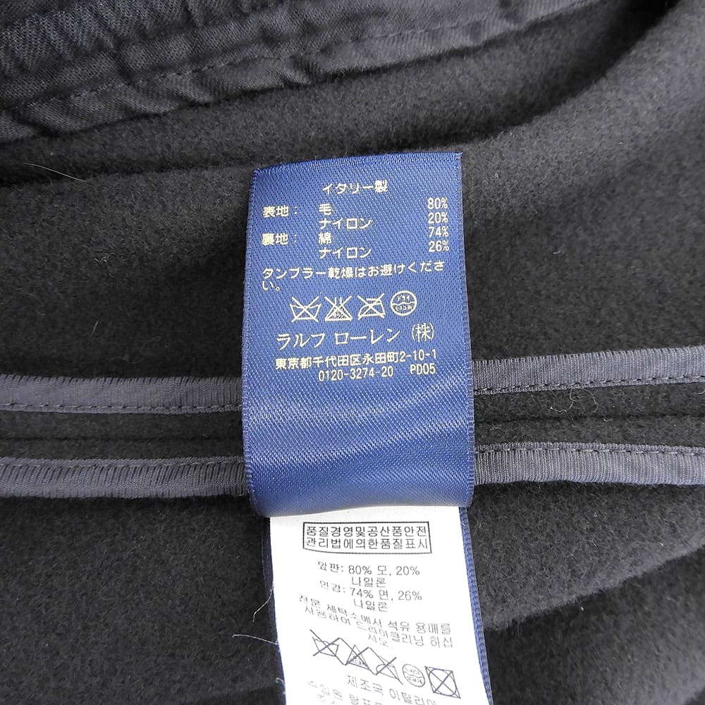 POLO RALPH LAUREN 13-Star Button P-Coat Black Size XS