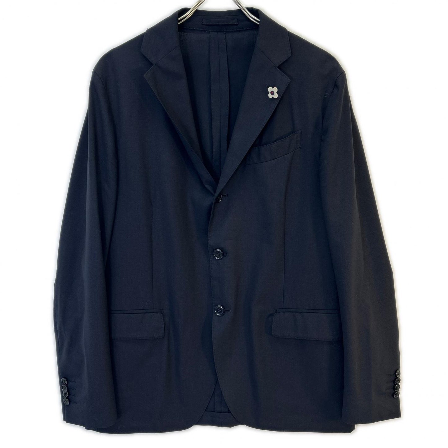 LARDINI SU.821-A Boutonniere Navy Jacket Size 50