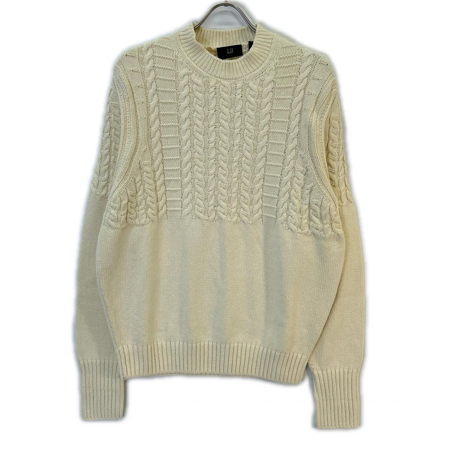 ALFREDDUNHILL Cotton Cable Knit Sweater Ivory Size M