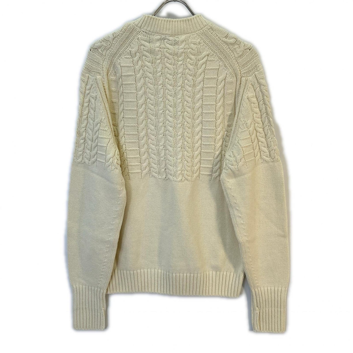 ALFREDDUNHILL Cotton Cable Knit Sweater Ivory Size M