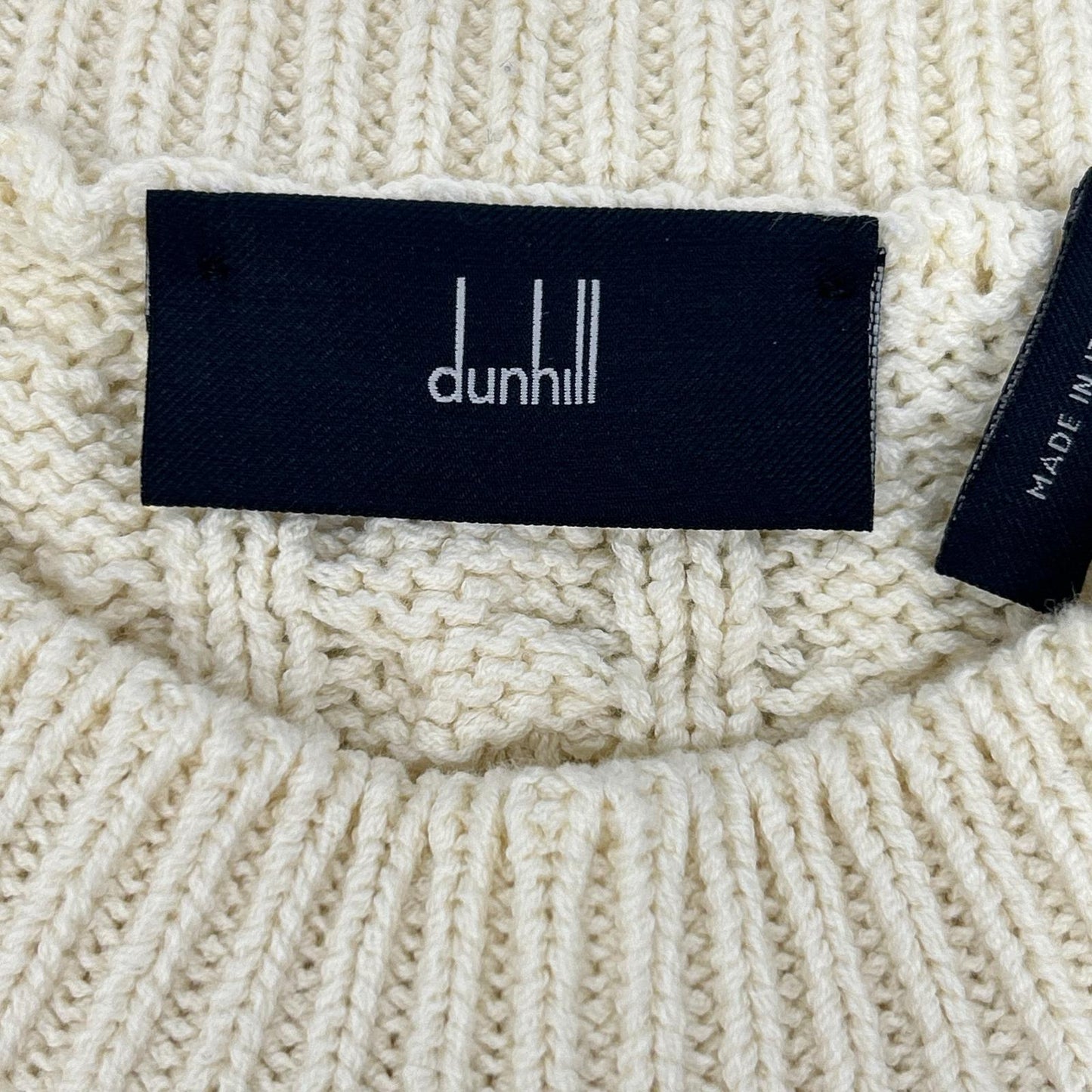 ALFREDDUNHILL Cotton Cable Knit Sweater Ivory Size M