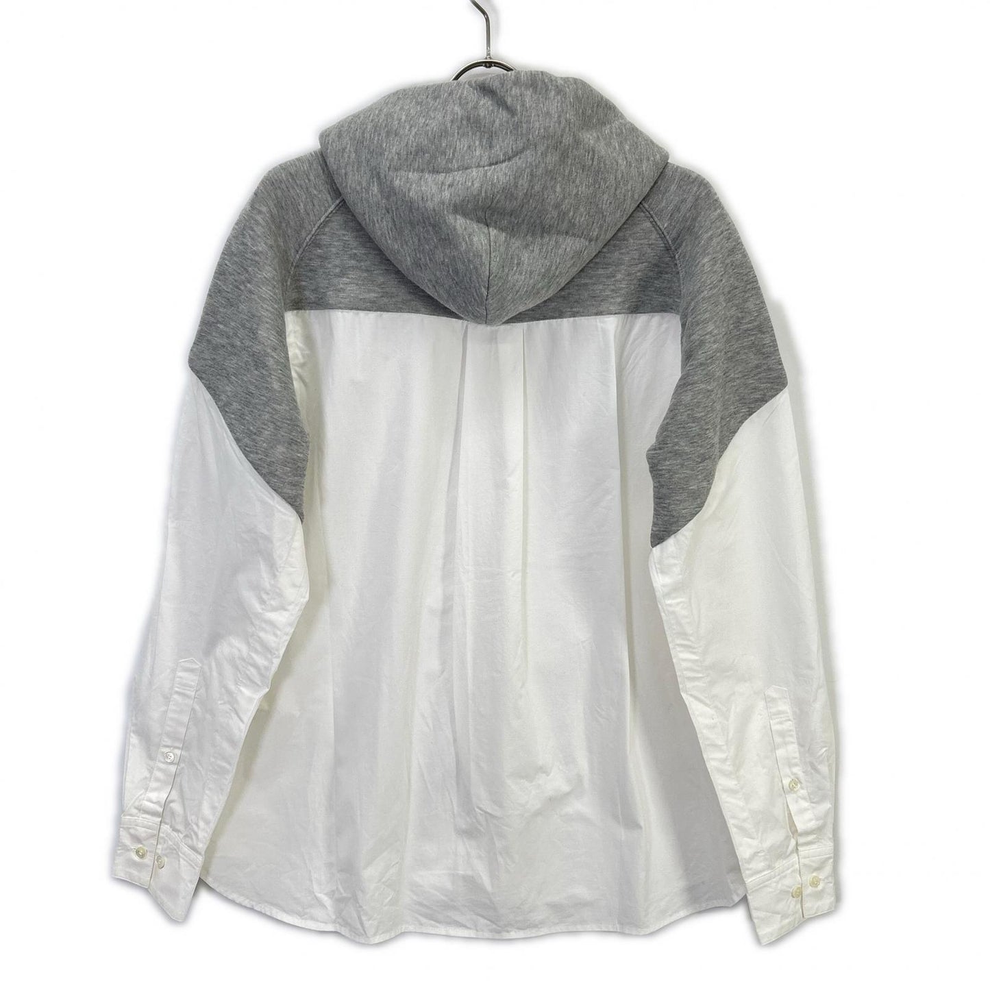 sacai White/Gray Docking Shirt Hoodie Size 1
