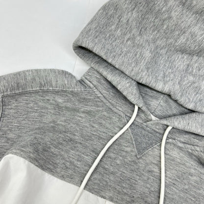 sacai White/Gray Docking Shirt Hoodie Size 1