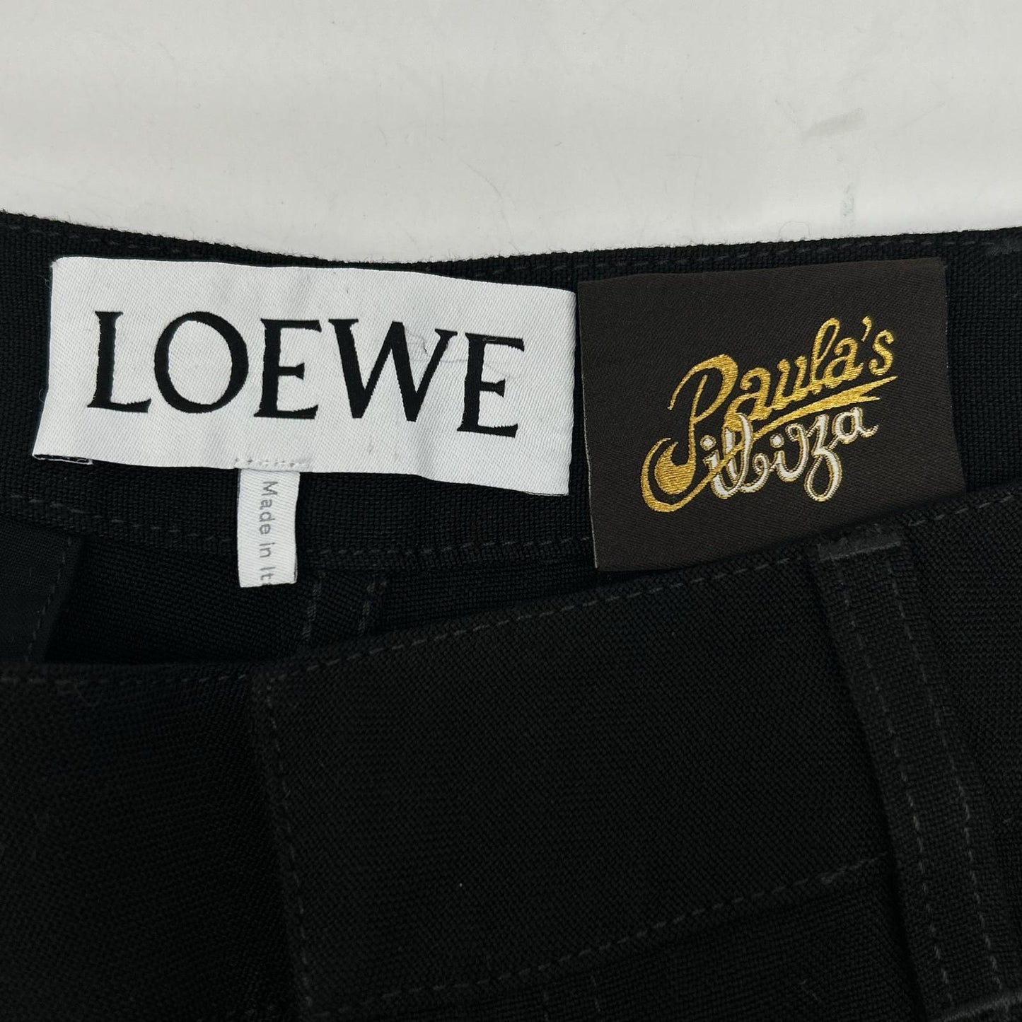LOEWE x Paula's Ibiza Linen Blend Pants Black Size 38