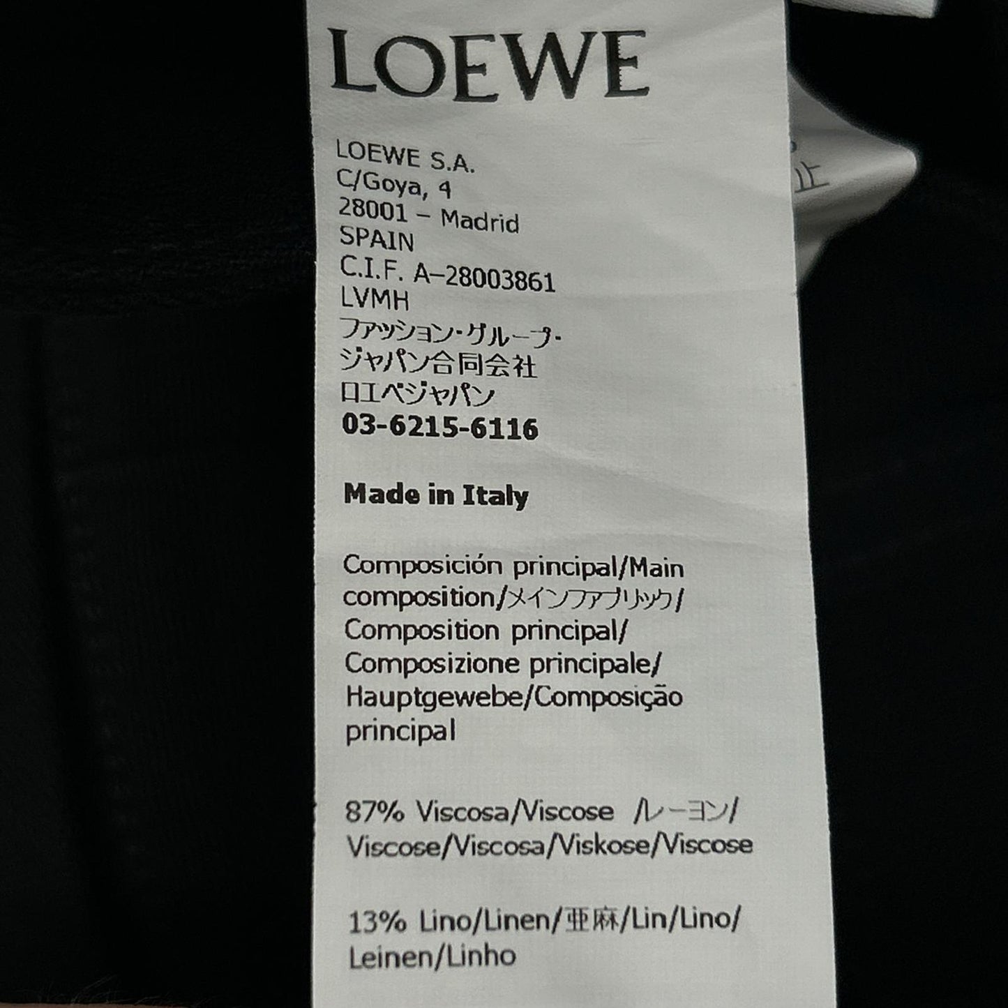 LOEWE x Paula's Ibiza Linen Blend Pants Black Size 38
