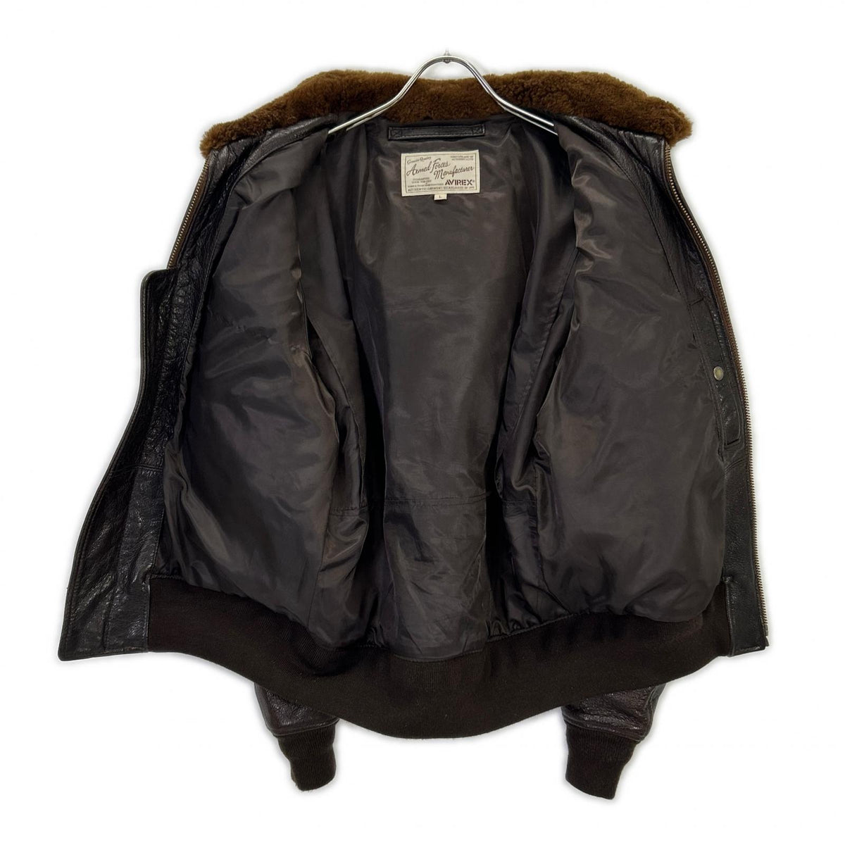 AVIREX G-1 CRAMBLET Leather Flight Jacket Brown Size L
