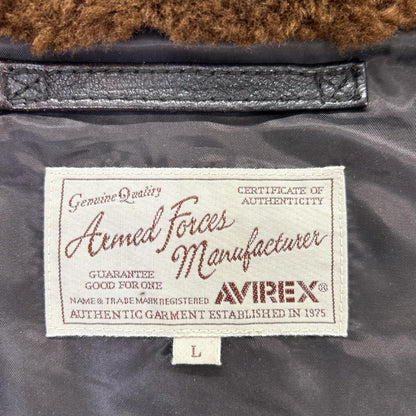 AVIREX G-1 CRAMBLET Leather Flight Jacket Brown Size L