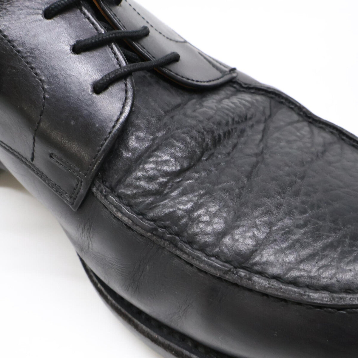 SCOTCH GRAIN Black Leather U-Tip Shoes Sneakers Size 24.5