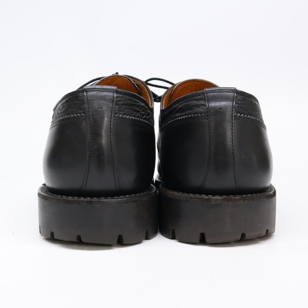 SCOTCH GRAIN Black Leather U-Tip Shoes Sneakers Size 24.5