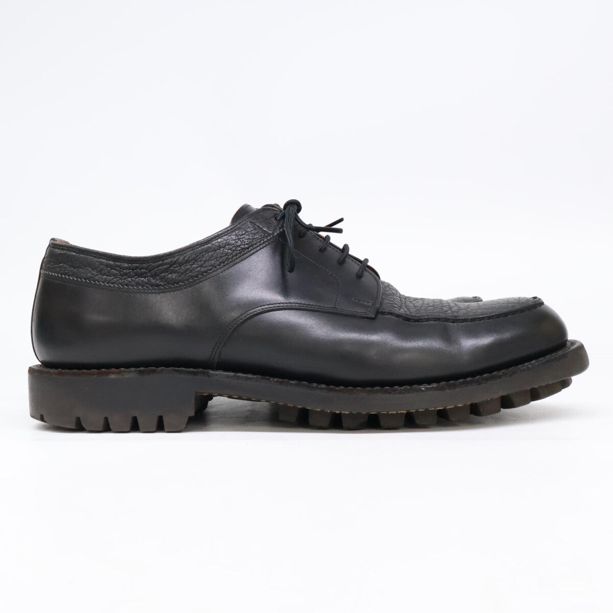 SCOTCH GRAIN Black Leather U-Tip Shoes Sneakers Size 24.5