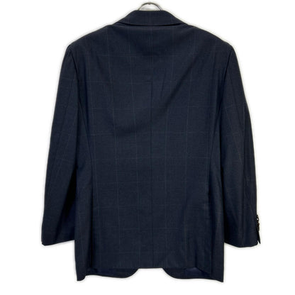 STRASBURGO x Zegna Navy Wool Check Suit Size 36R