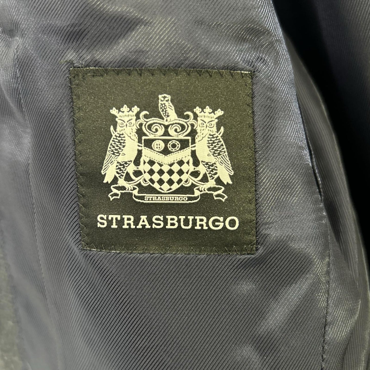 STRASBURGO x Zegna Navy Wool Check Suit Size 36R