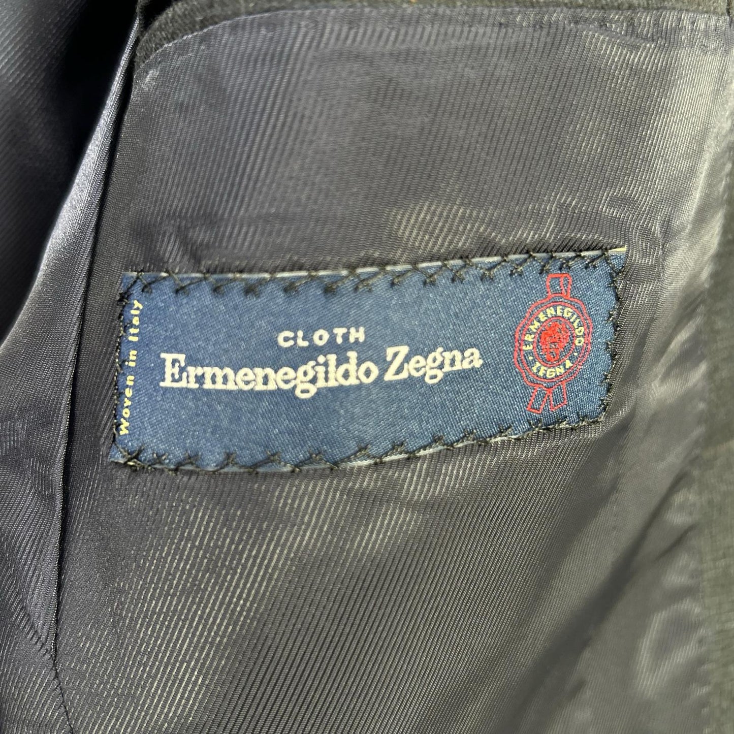 STRASBURGO x Zegna Navy Wool Check Suit Size 36R