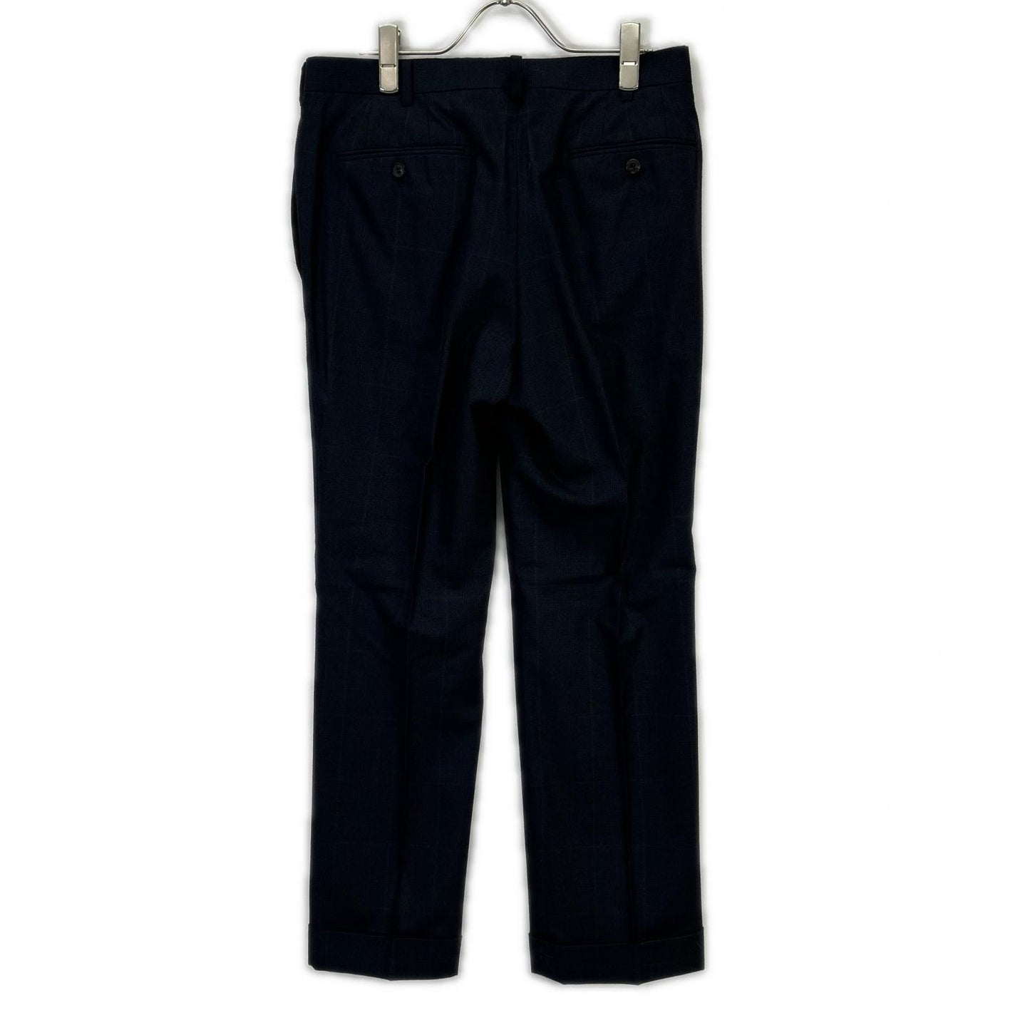 STRASBURGO x Zegna Navy Wool Check Suit Size 36R