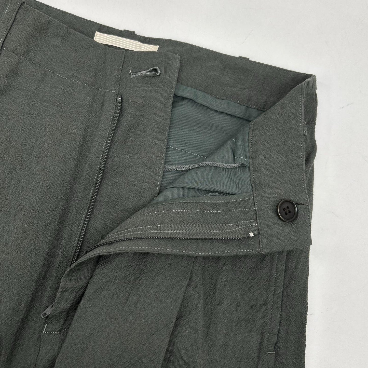 blurhms Khaki Wool Rayon Silk Wide Slacks Size 00