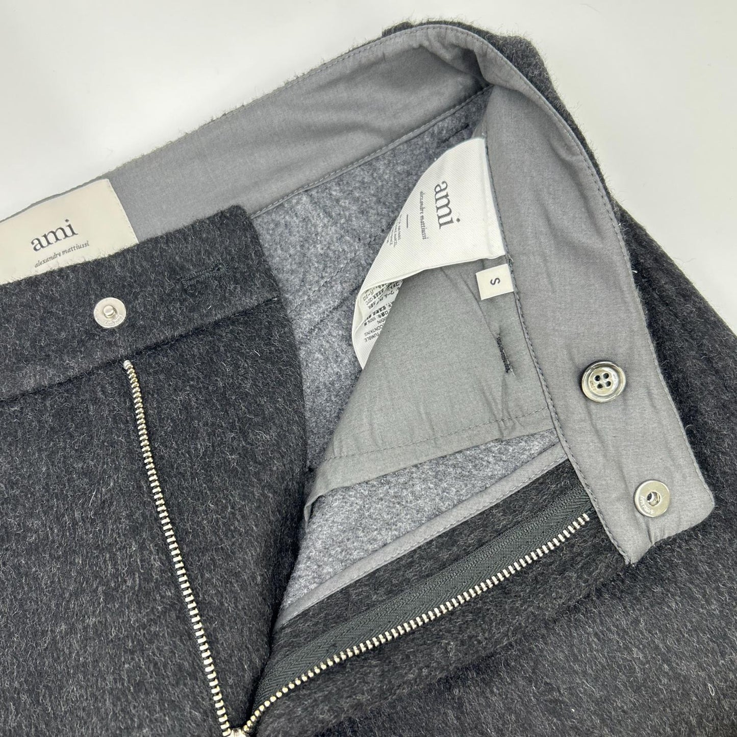 AMI Alexandre Mattiussi 25AW Gray Wool Silk Slacks Size S