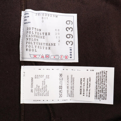 sacai Cotton Cashmere Knit Pants Brown Size O