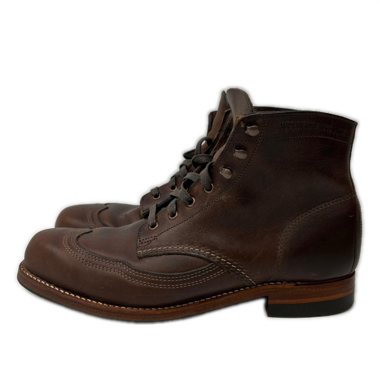 WOLVERINE 1000 Mile Leather Boots Brown Size 8