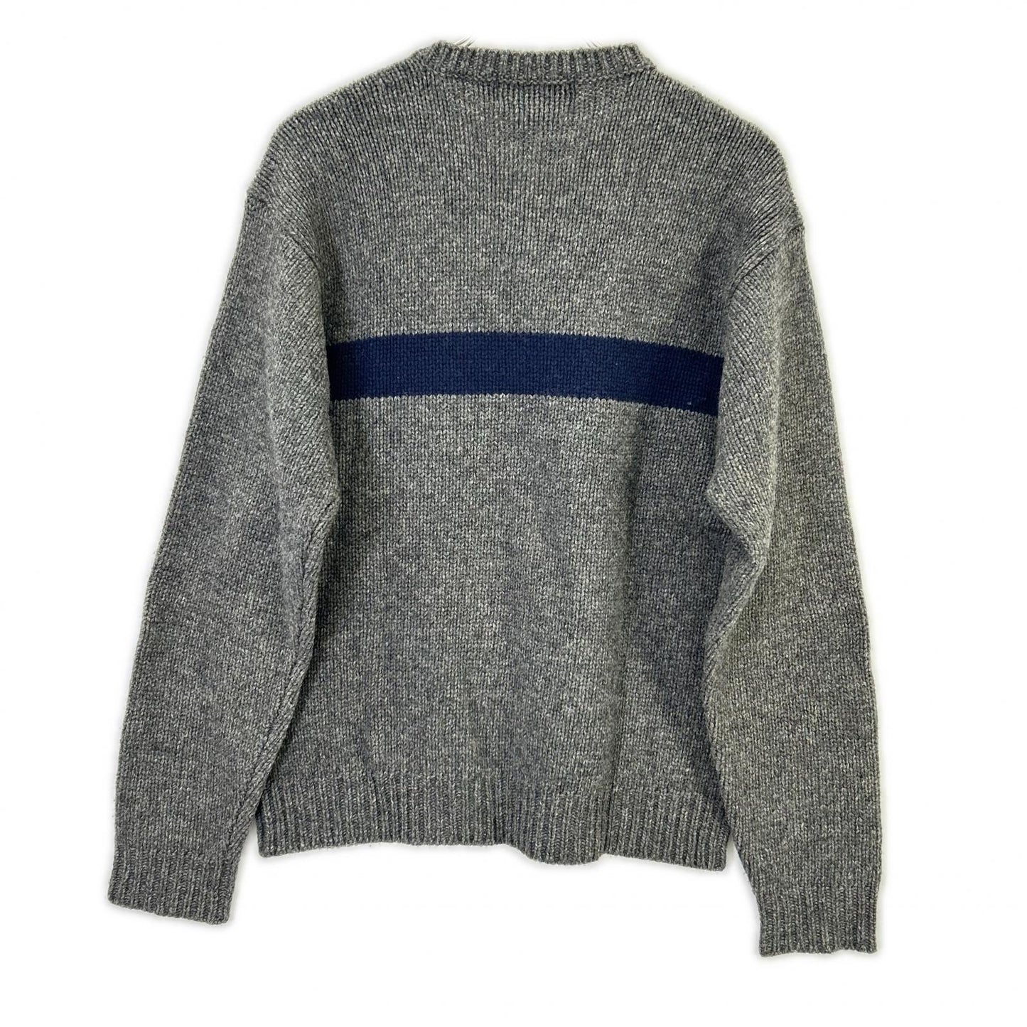 PoloSportRalphLauren 90s Gray V-Neck Wool Knit Polo Size M