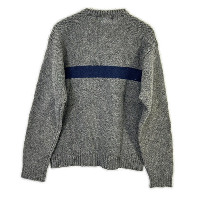 PoloSportRalphLauren 90s Gray V-Neck Wool Knit Polo Size M