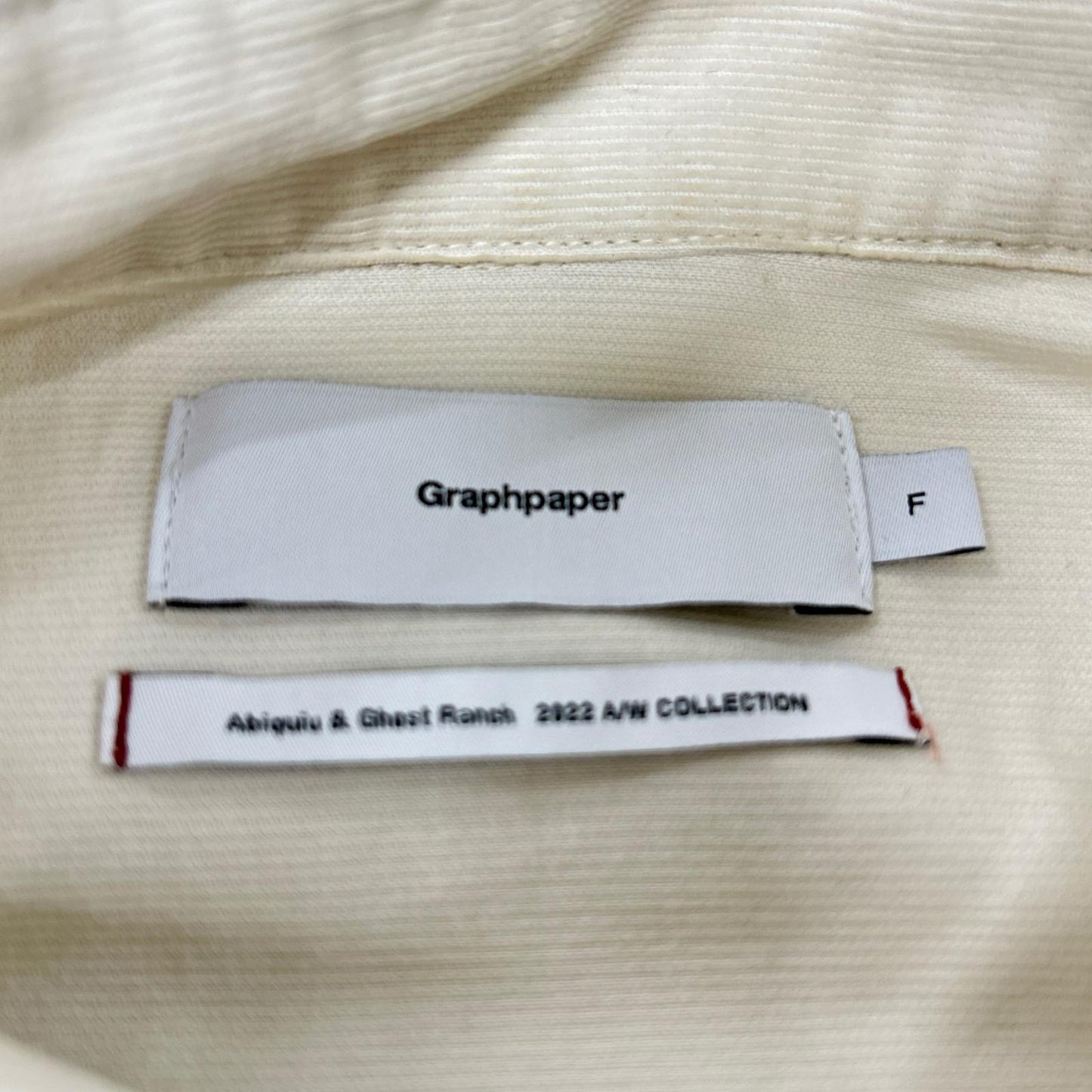 Graphpaper Suvin Corduroy Regular Sleeve Ivory Size F
