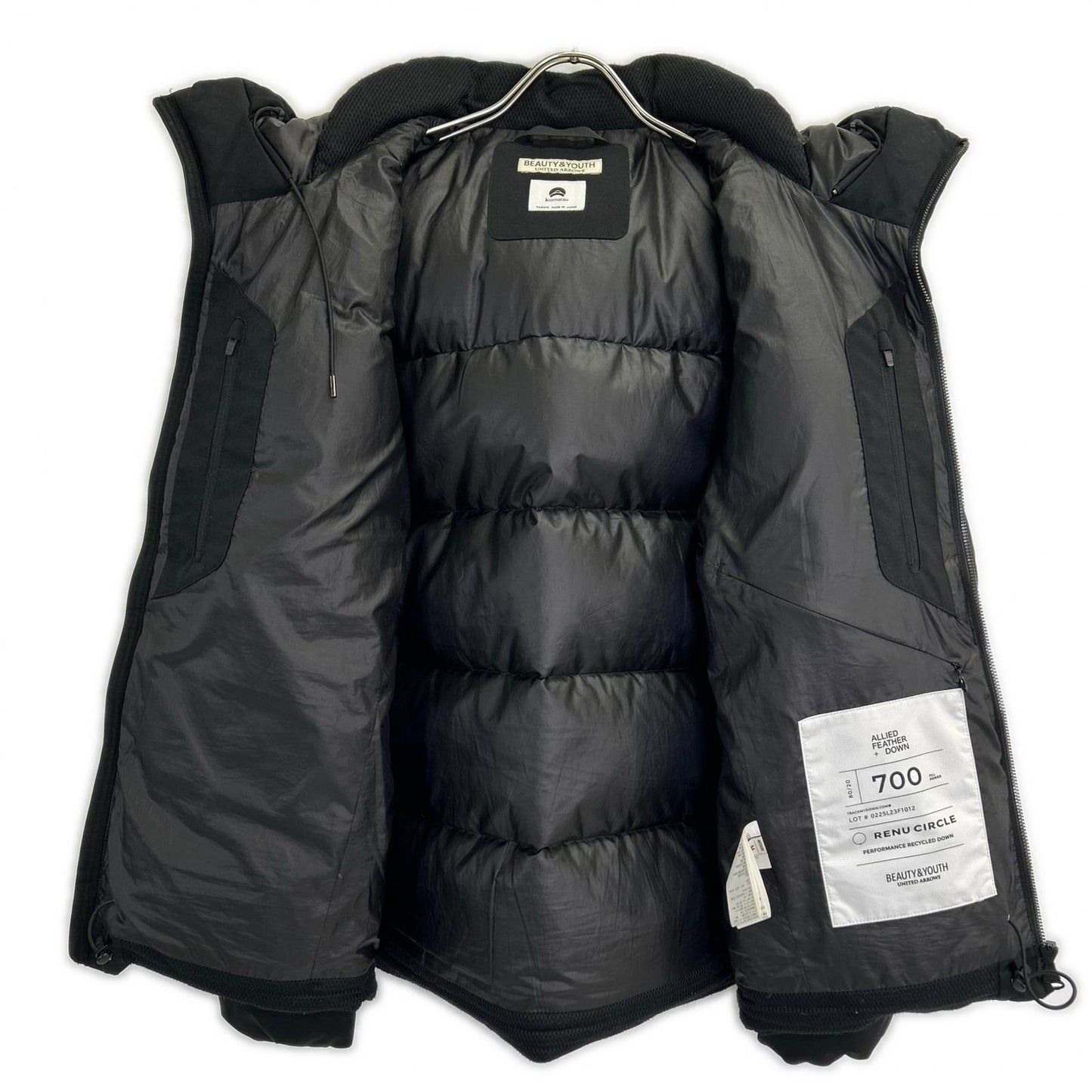 B&Y U-ARROWS Komatsu Matere Down Jacket Black Size M