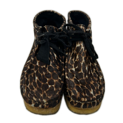 Clarks Leopard Print Haircalf Wallabee Boots Brown Size 26.5