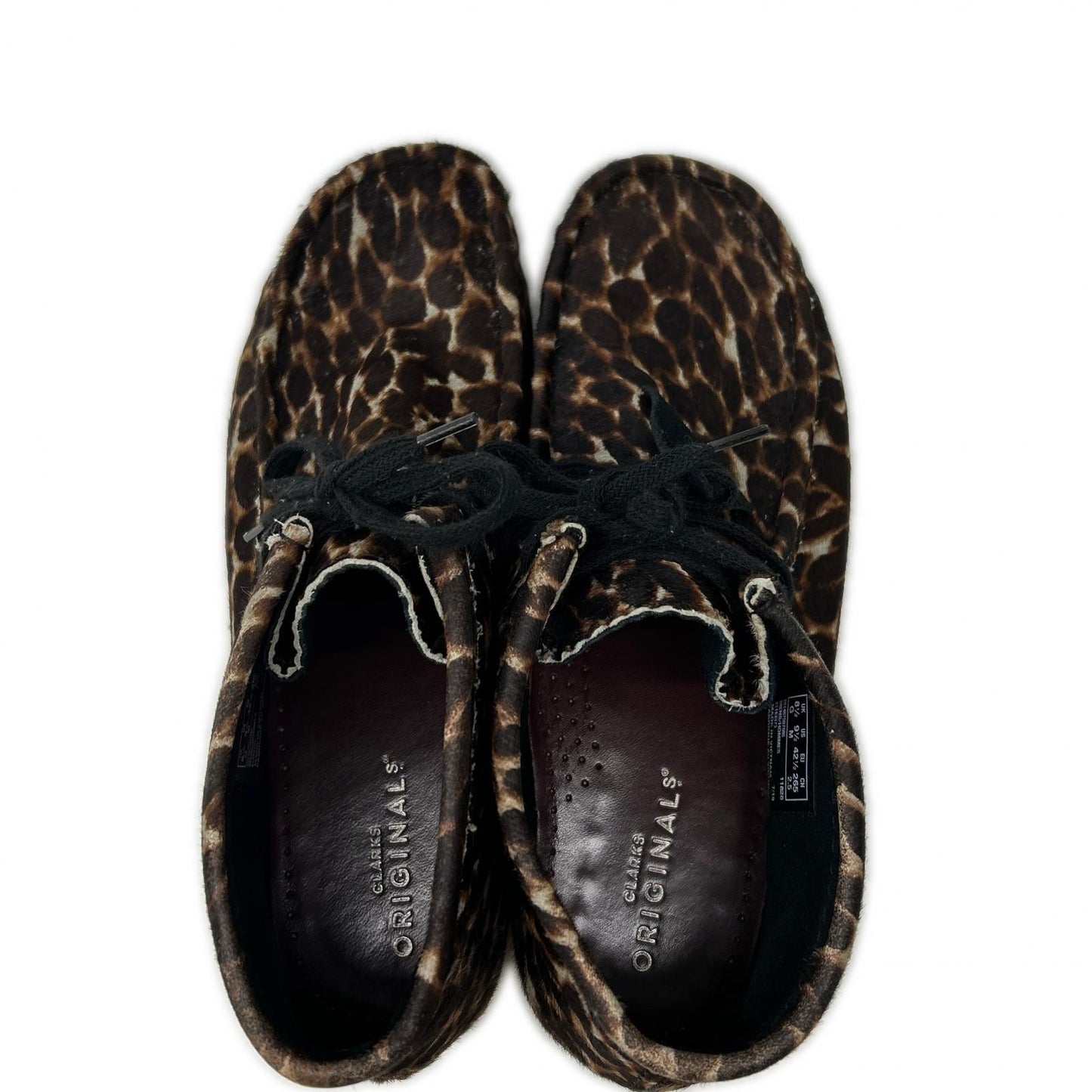 Clarks Leopard Print Haircalf Wallabee Boots Brown Size 26.5