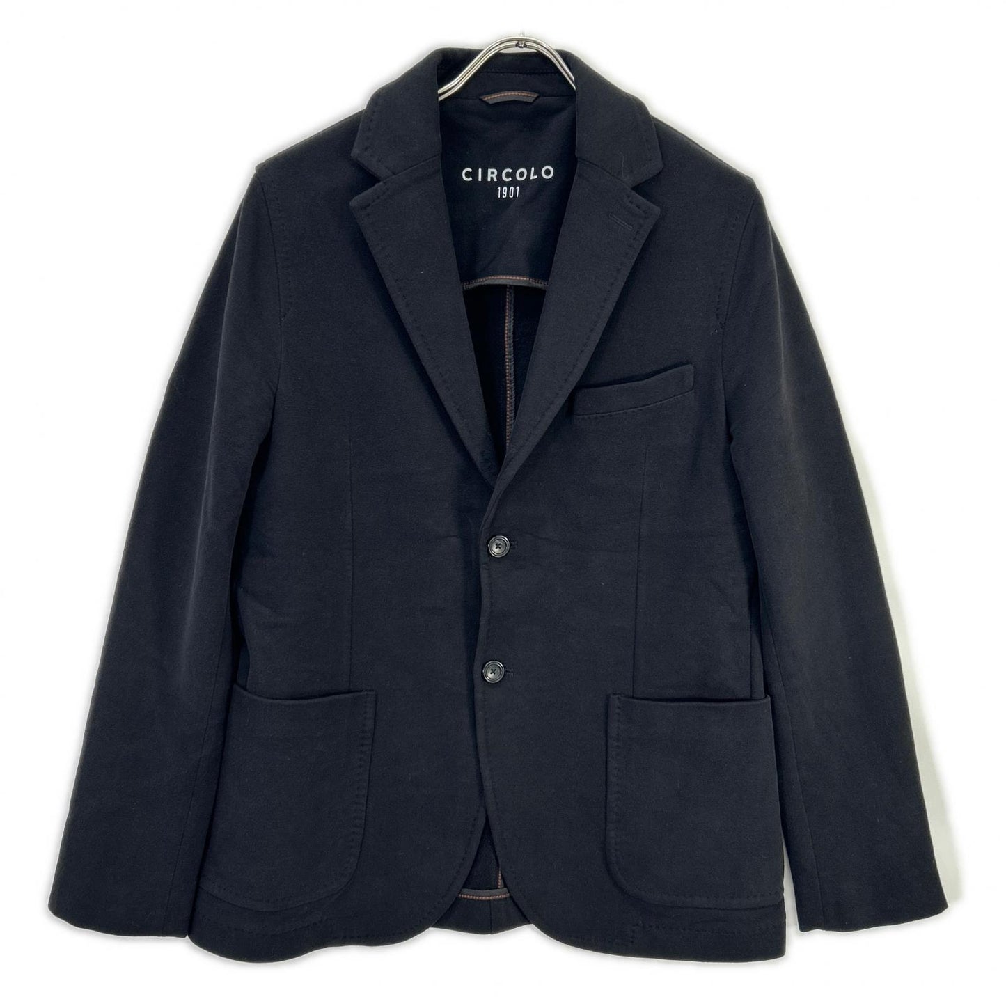 CIRCOLO 2B Cotton Jersey Jacket Black Size 46